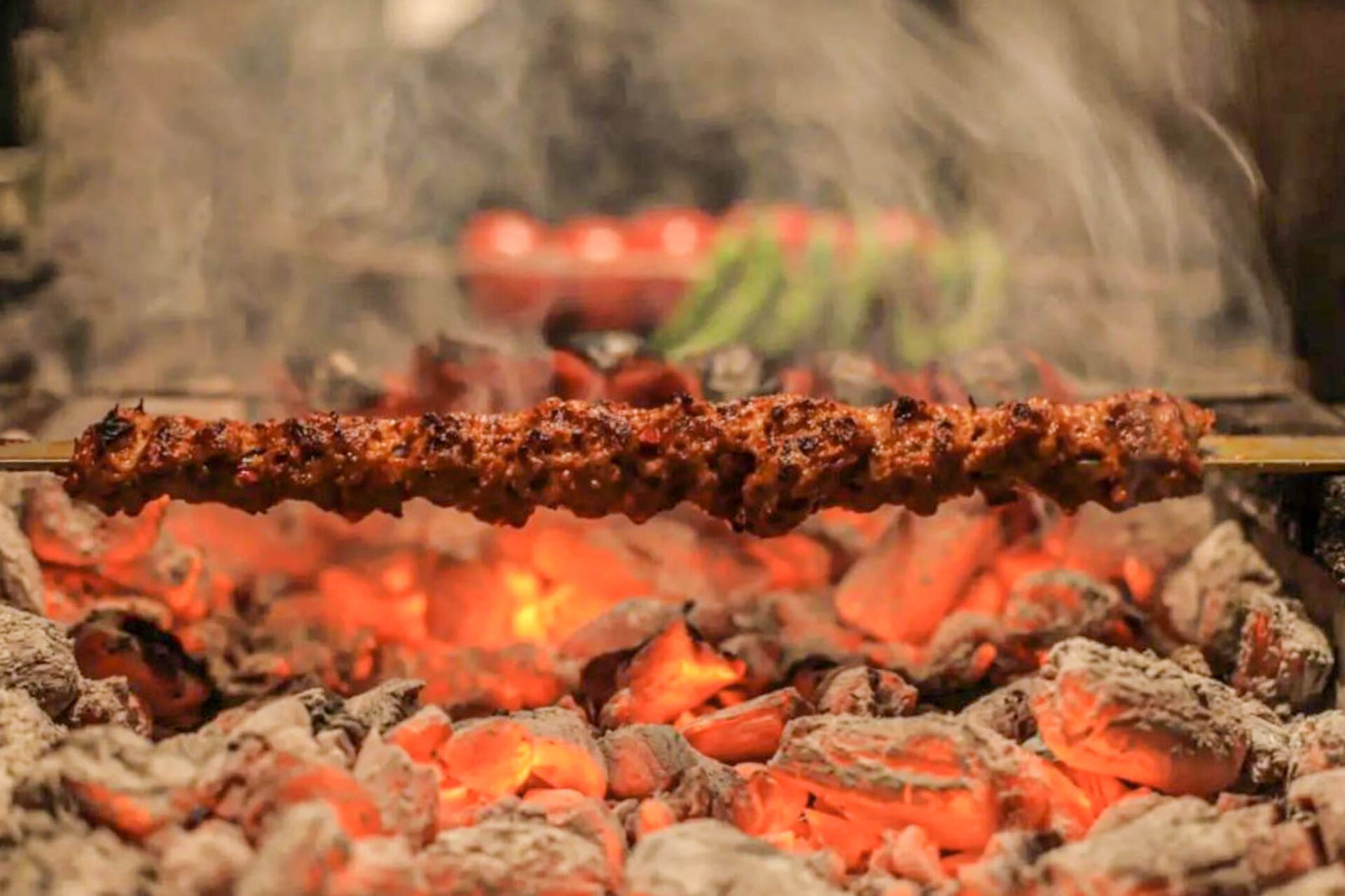 Delicious Turkish Grill cooking on charcoal